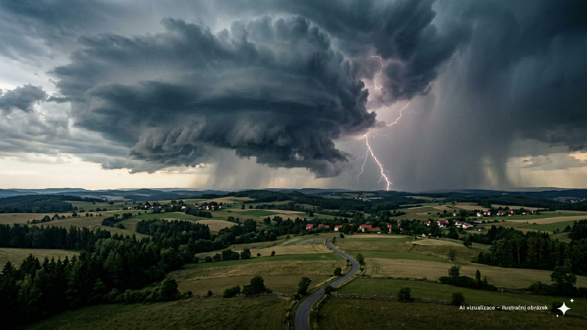 Meteorologové varují před silnými bouřkami: Zasáhnou deset krajů a ukončí tropy