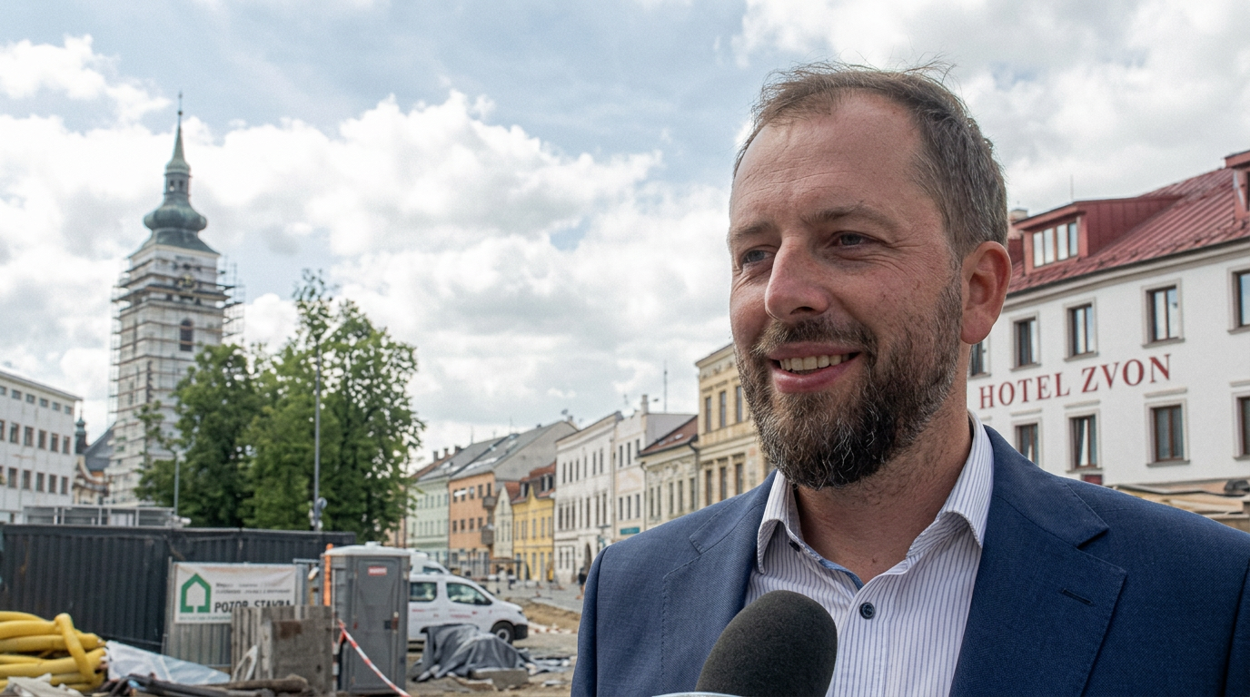 Centrum Velkého Meziříčí se mění: Šebestiánské náměstí je hotové a práce u kostela finišují